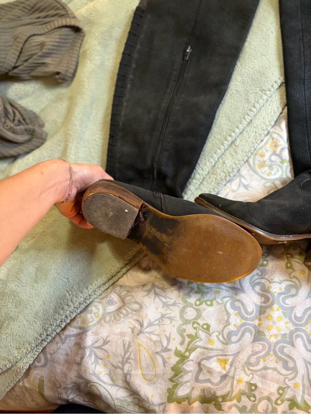Lucky Brand Black Over-the-Knee Leather Boots